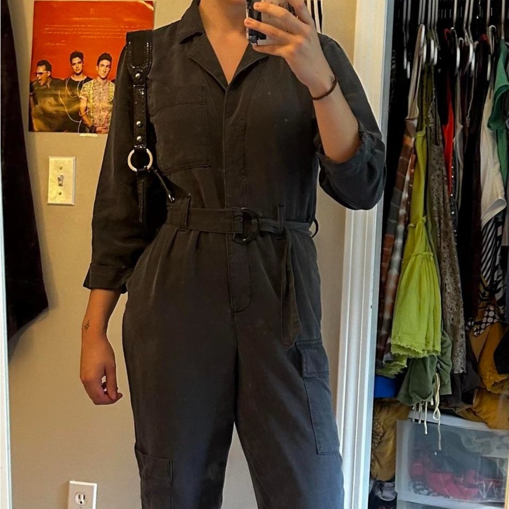 Topshop Charcoal Utility Jumpsuit